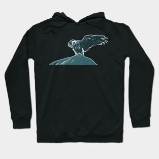 Bald Eagle Spreading Wings Aged Illustration Hoodie